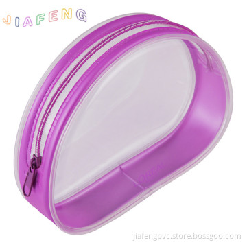 Rainbow Design Clear PVC Cosmetic Bag With Zipper